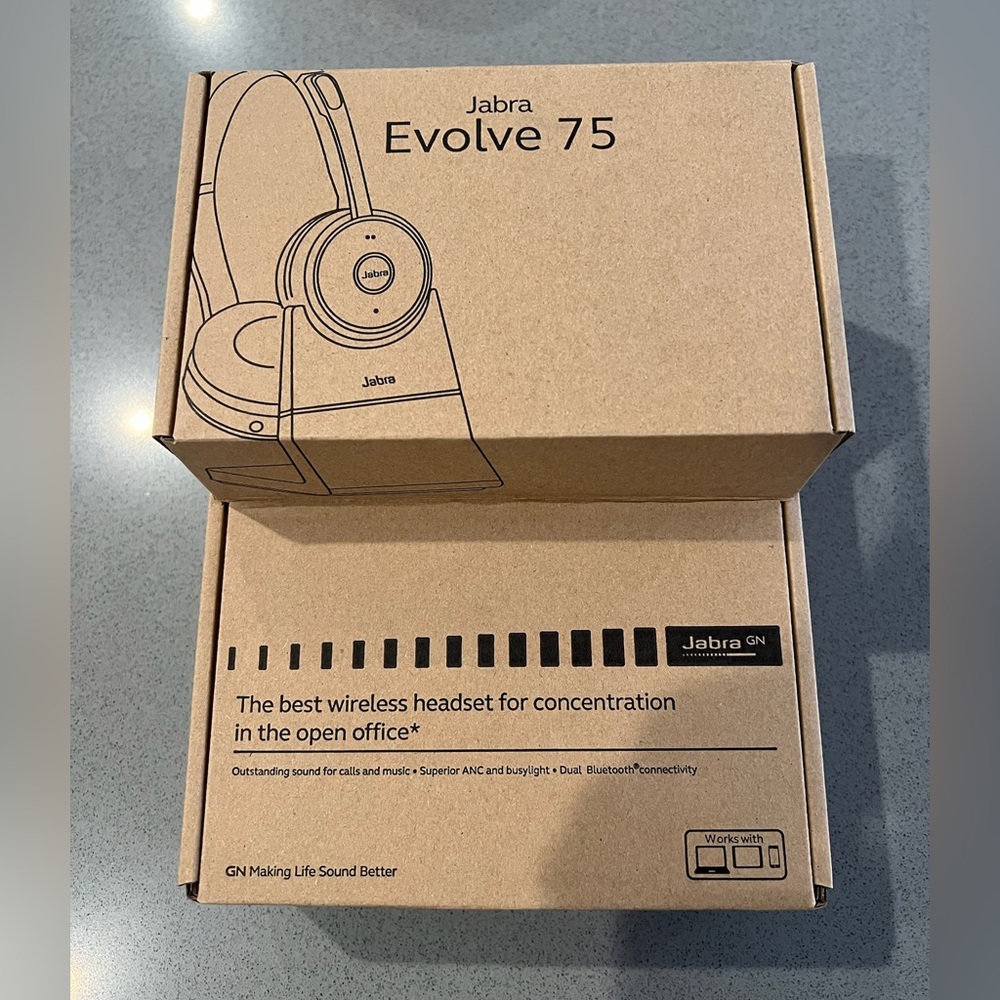 Jabra Evolve 75 Bluetooth Headset, new/never used